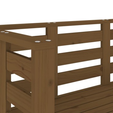vidaXL Πάγκος Κήπου Μελί 111,5x53x71cm από Μασίφ Ξύλο Πεύκου