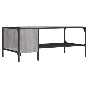 vidaXL Τραπεζάκι Σαλονιού με Ράφι Γκρι Sonoma 100x51x40cm Επεξ. Ξύλο 1 τεμ.