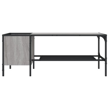 vidaXL Τραπεζάκι Σαλονιού με Ράφι Γκρι Sonoma 100x51x40cm Επεξ. Ξύλο 1 τεμ.