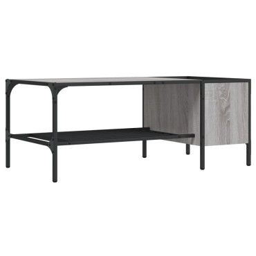 vidaXL Τραπεζάκι Σαλονιού με Ράφι Γκρι Sonoma 100x51x40cm Επεξ. Ξύλο 1 τεμ.