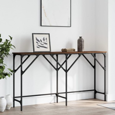 vidaXL Τραπέζι Κονσόλα Καφέ Δρυς 140x29x75cm Επεξεργασμένο Ξύλο 1 τεμ.