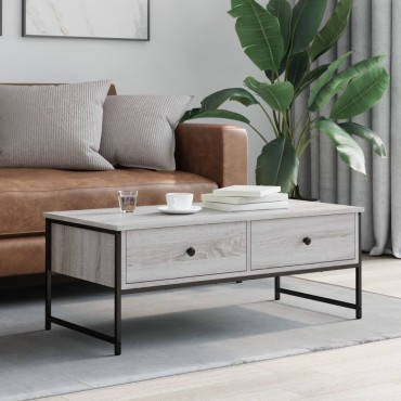 vidaXL Τραπεζάκι Σαλονιού Γκρι Sonoma 101x49x39,5cm Επεξεργ. Ξύλο 1 τεμ.