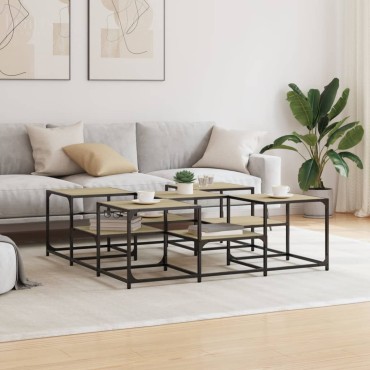 vidaXL Τραπεζάκι Σαλονιού Sonoma Δρυς 121x121x40cm Επεξεργασμένο Ξύλο 1 τεμ.