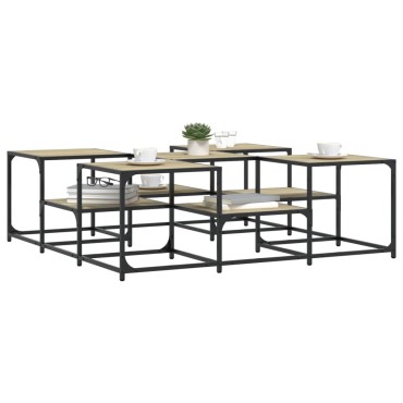 vidaXL Τραπεζάκι Σαλονιού Sonoma Δρυς 121x121x40cm Επεξεργασμένο Ξύλο 1 τεμ.