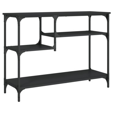 vidaXL Τραπέζι Κονσόλα με Ράφια Μαύρο 100x35x75cm 1 τεμ.