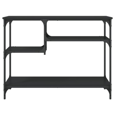 vidaXL Τραπέζι Κονσόλα με Ράφια Μαύρο 100x35x75cm 1 τεμ.