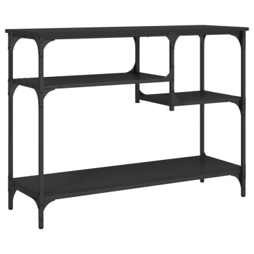 vidaXL Τραπέζι Κονσόλα με Ράφια Μαύρο 100x35x75cm 1 τεμ.
