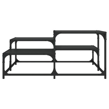 vidaXL Τραπεζάκι Σαλονιού Μαύρο 87,5x87,5x40cm Επεξεργασμένο Ξύλο 1 τεμ.