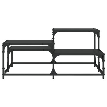 vidaXL Τραπεζάκι Σαλονιού Μαύρο 87,5x87,5x40cm Επεξεργασμένο Ξύλο 1 τεμ.