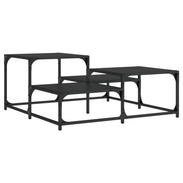 vidaXL Τραπεζάκι Σαλονιού Μαύρο 87,5x87,5x40cm Επεξεργασμένο Ξύλο 1 τεμ.
