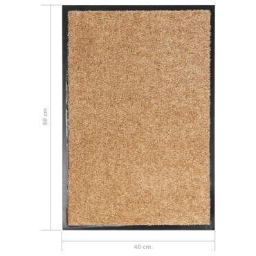 vidaXL Πατάκι Εισόδου Πλενόμενο Κρεμ 40 x 60 εκ.