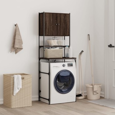vidaXL Ντουλάπι Πλυντηρίου Καφέ δρυς 68x48,5x194 εκ.