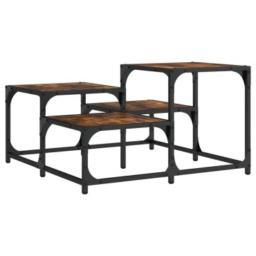 vidaXL Τραπεζάκι Σαλονιού Καπνιστή Δρυς 68x68x40cm Επεξεργ. Ξύλο 1 τεμ.