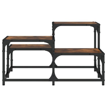 vidaXL Τραπεζάκι Σαλονιού Καπνιστή Δρυς 68x68x40cm Επεξεργ. Ξύλο 1 τεμ.
