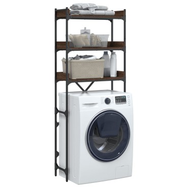 vidaXL Ραφιέρα Πλυντηρίου Καφέ Δρυς 67 x 25 x 163 εκ. Επεξεργ. Ξύλο