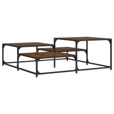 vidaXL Τραπεζάκι Σαλονιού Καφέ Δρυς 107x107x40cm Επεξεργ. Ξύλο 1 τεμ.