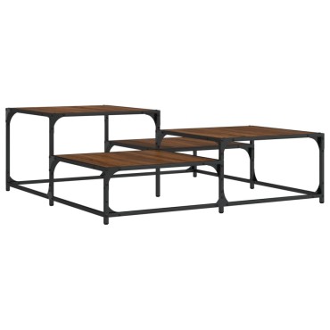 vidaXL Τραπεζάκι Σαλονιού Καφέ Δρυς 107x107x40cm Επεξεργ. Ξύλο 1 τεμ.