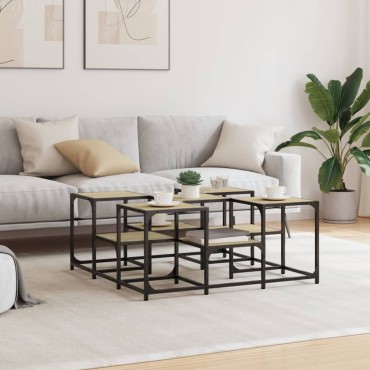 vidaXL Τραπεζάκι Σαλονιού Sonoma Δρυς 91x91x40cm Επεξεργασμένο Ξύλο 1 τεμ.