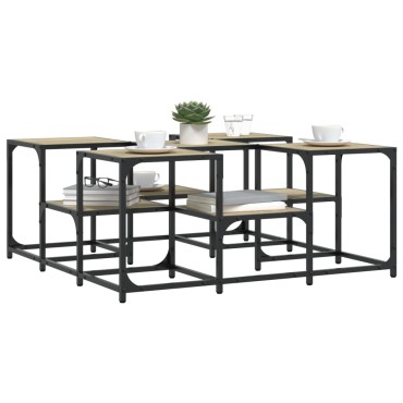 vidaXL Τραπεζάκι Σαλονιού Sonoma Δρυς 91x91x40cm Επεξεργασμένο Ξύλο 1 τεμ.