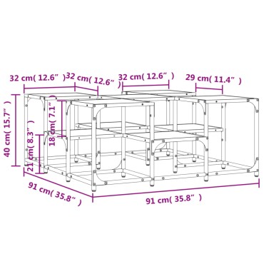 vidaXL Τραπεζάκι Σαλονιού Sonoma Δρυς 91x91x40cm Επεξεργασμένο Ξύλο 1 τεμ.