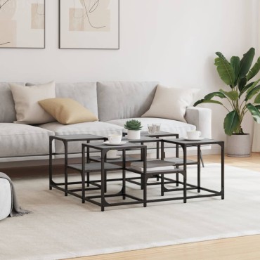 vidaXL Τραπεζάκι Σαλονιού Γκρι Sonoma 91x91x40cm Επεξεργασμένο Ξύλο 1 τεμ.