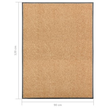 vidaXL Πατάκι Εισόδου Πλενόμενο Κρεμ 90 x 120 εκ.