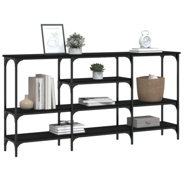vidaXL Τραπέζι Κονσόλα Μαύρο 160x29x80cm Επεξεργασμένο Ξύλο 1 τεμ.