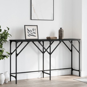 vidaXL Τραπέζι Κονσόλα Μαύρο 140x29x75cm από Επεξεργασμένο Ξύλο 1 τεμ.