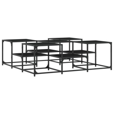 vidaXL Τραπεζάκι Σαλονιού Μαύρο 121x121x40cm από Επεξεργασμένο Ξύλο 1 τεμ.