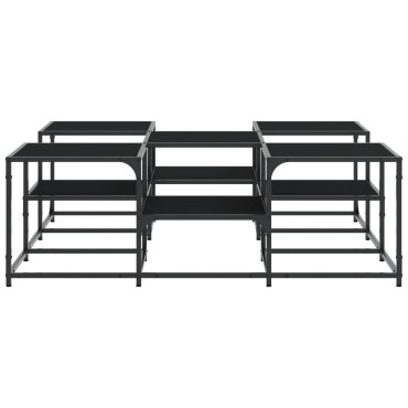 vidaXL Τραπεζάκι Σαλονιού Μαύρο 121x121x40cm από Επεξεργασμένο Ξύλο 1 τεμ.