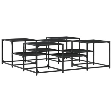 vidaXL Τραπεζάκι Σαλονιού Μαύρο 121x121x40cm από Επεξεργασμένο Ξύλο 1 τεμ.