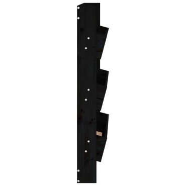 vidaXL Ζαρντινιέρα Τοίχου 3 Επιπέδων Μαύρη 60x18,5x110 εκ. Μασίφ Πεύκο
