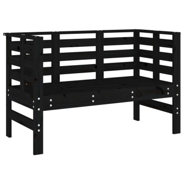 vidaXL Παγκάκι Κήπου Μαύρο 111,5x53x71cm από Μασίφ Ξύλο Πεύκου 1 τεμ.