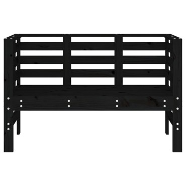 vidaXL Παγκάκι Κήπου Μαύρο 111,5x53x71cm από Μασίφ Ξύλο Πεύκου 1 τεμ.