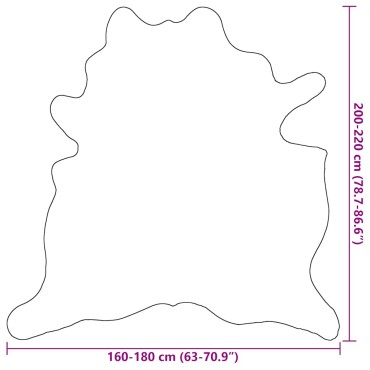 vidaXL Χαλί Μαύρο 180x220cm από Γνήσιο Δέρμα Αγελάδας