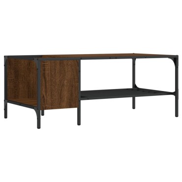 vidaXL Τραπεζάκι Σαλονιού με Ράφι Καφέ Δρυς 100x51x40cm Επεξ. Ξύλο 1 τεμ.