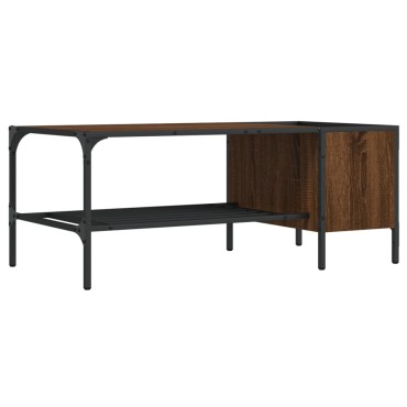 vidaXL Τραπεζάκι Σαλονιού με Ράφι Καφέ Δρυς 100x51x40cm Επεξ. Ξύλο 1 τεμ.