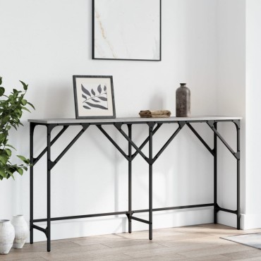 vidaXL Τραπέζι Κονσόλα Γκρι Sonoma 140x29x75cm Επεξεργ. Ξύλο 1 τεμ.