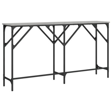 vidaXL Τραπέζι Κονσόλα Γκρι Sonoma 140x29x75cm Επεξεργ. Ξύλο 1 τεμ.