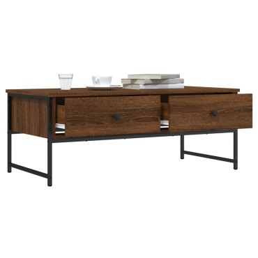 vidaXL Τραπεζάκι Σαλονιού Καφέ Δρυς 101x49x39,5cm Επεξεργασμένο Ξύλο 1 τεμ.
