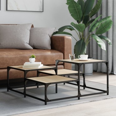 vidaXL Τραπεζάκι Σαλονιού Sonoma Δρυς 87,5x87,5x40cm Επεξεργ. Ξύλο 1 τεμ.