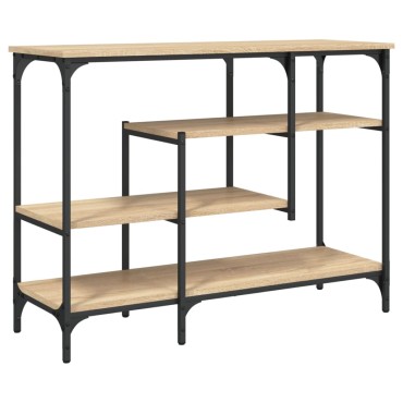 vidaXL Τραπέζι Κονσόλα με Ράφια Sonoma Δρυς 100x35x75cm 1 τεμ.