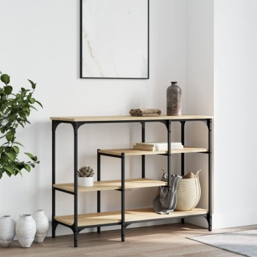 vidaXL Τραπέζι Κονσόλα με Ράφια Sonoma Δρυς 100x35x75cm 1 τεμ.
