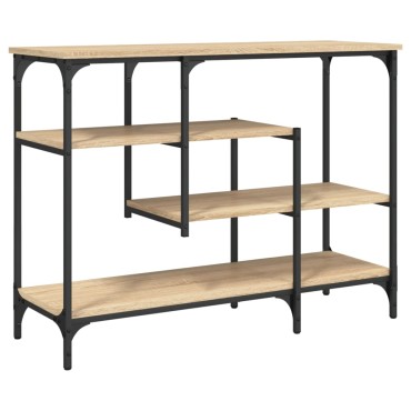 vidaXL Τραπέζι Κονσόλα με Ράφια Sonoma Δρυς 100x35x75cm 1 τεμ.