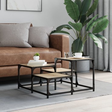vidaXL Τραπεζάκι Σαλονιού Sonoma Δρυς 68x68x40cm Επεξεργ. Ξύλο 1 τεμ.