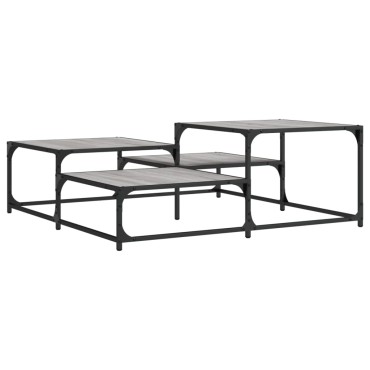 vidaXL Τραπεζάκι Σαλονιού Γκρι Sonoma 107x107x40cm Επεξεργ. Ξύλο 1 τεμ.