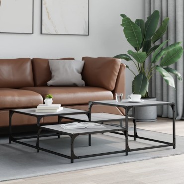vidaXL Τραπεζάκι Σαλονιού Γκρι Sonoma 107x107x40cm Επεξεργ. Ξύλο 1 τεμ.