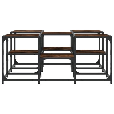 vidaXL Τραπεζάκι Σαλονιού Καπνιστή Δρυς 91x91x40cm Επεξεργασμ. Ξύλο 1 τεμ.
