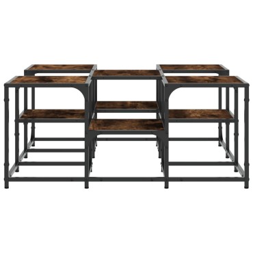 vidaXL Τραπεζάκι Σαλονιού Καπνιστή Δρυς 91x91x40cm Επεξεργασμ. Ξύλο 1 τεμ.