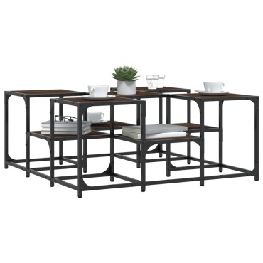 vidaXL Τραπεζάκι Σαλονιού Καφέ Δρυς 91x91x40cm Επεξεργασμένο Ξύλο 1 τεμ.